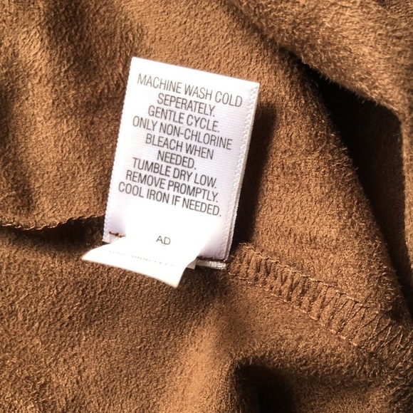 𝅺dana Bushman Women’s Brown Faux Suede Jacket Petite Medium - Picture 5 of 8